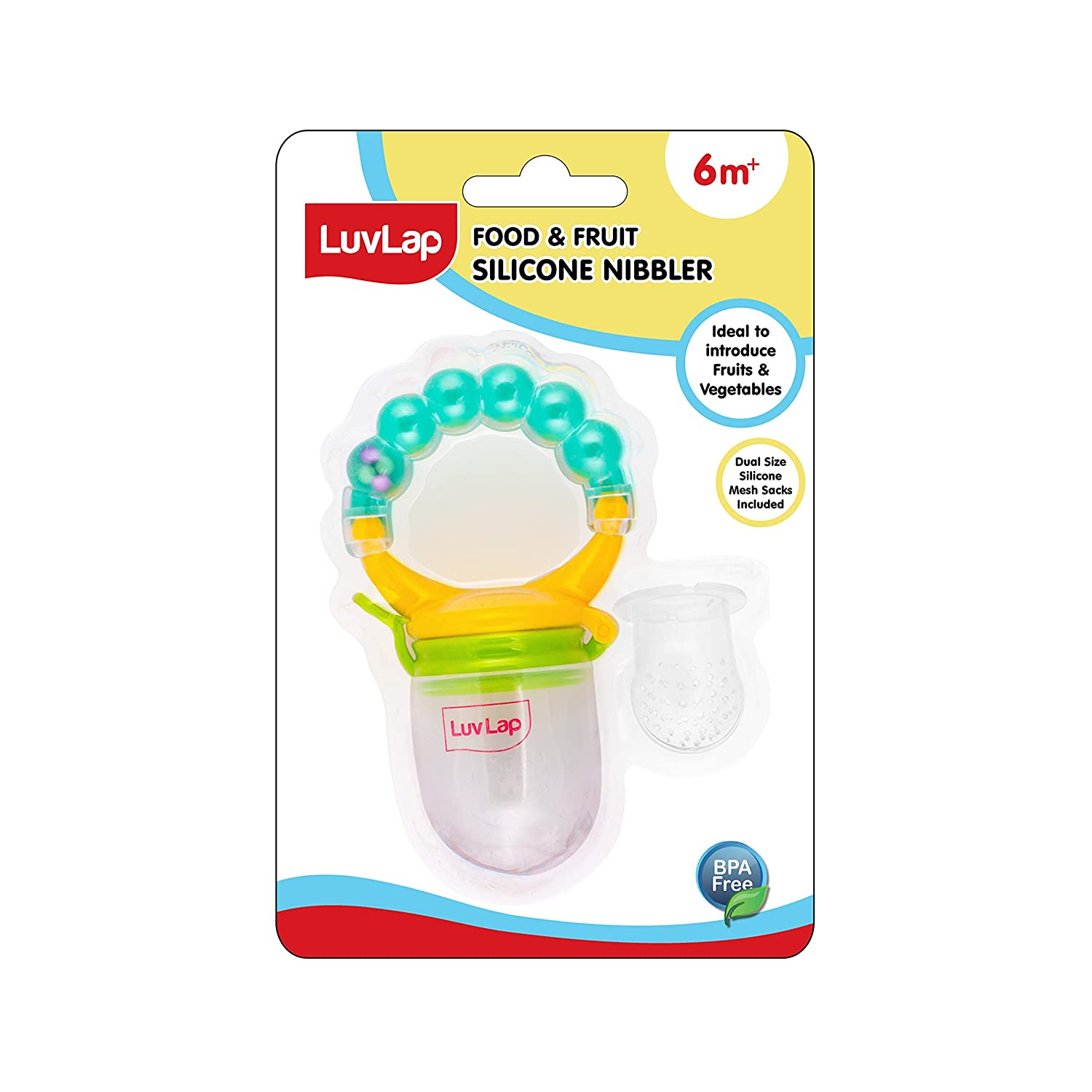 Silicone Food/Fruit Nibbler with Extra Mesh, Infant, Pearly Green, BPA –  Luvlap Store