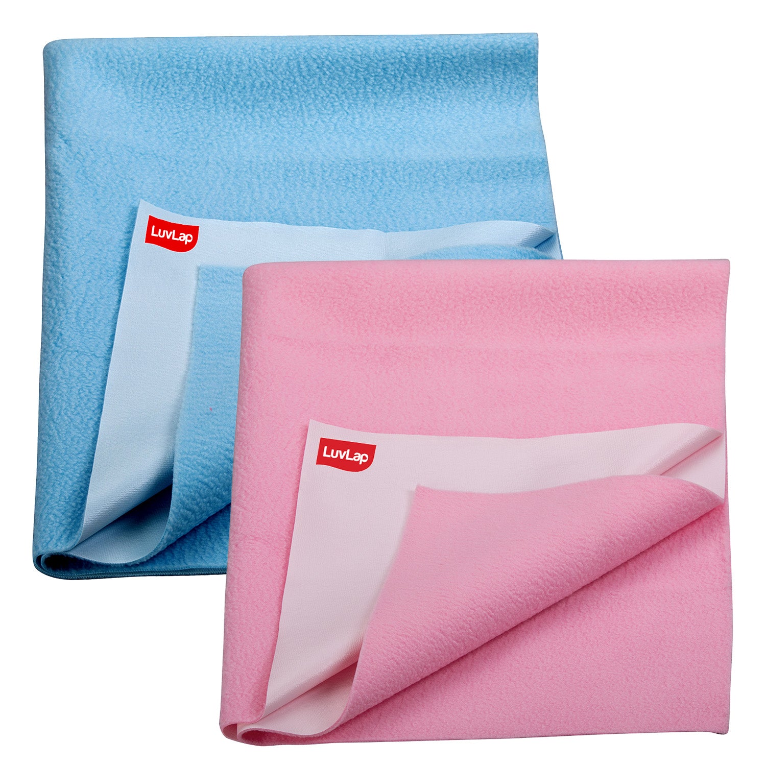 LuvLap Instadry Extra Absorbent Dry Sheet Bed Protector Sky Blue Baby Pink 0m Small 50 x 70cm Pack of 2 Luvlap Store