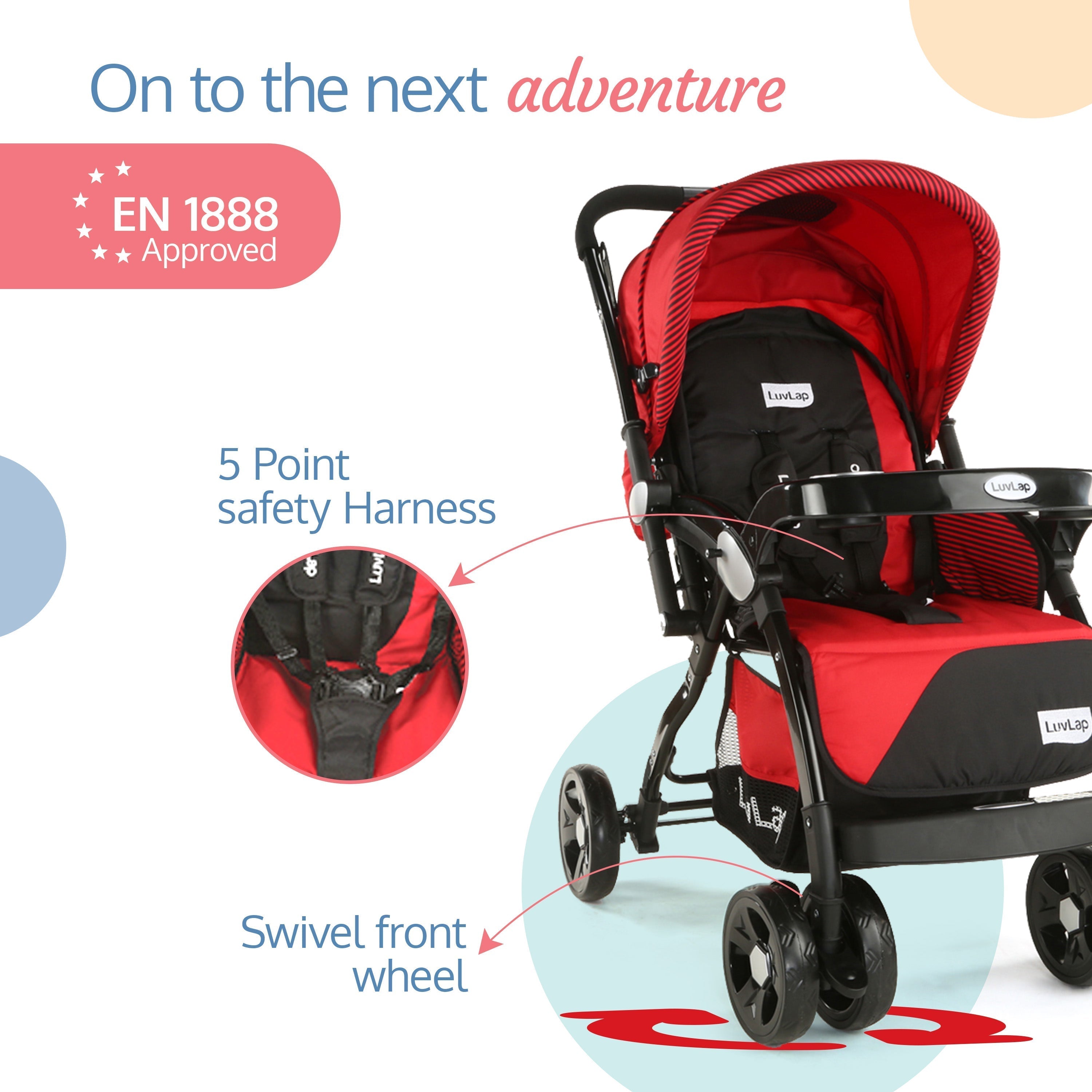 Buy Stroller for Kids Online for 0 to 5 Years Kids Pram for baby with 5 point safety harness Spacious Cushioned seat with Multi level seat recline Easy Fold Lightweight baby