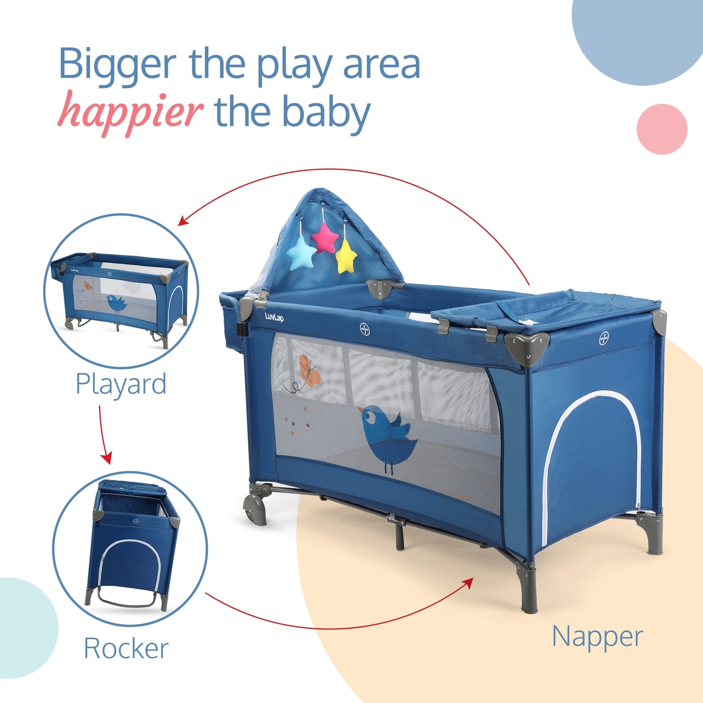 Wonderjoy Baby Playpen, Blue