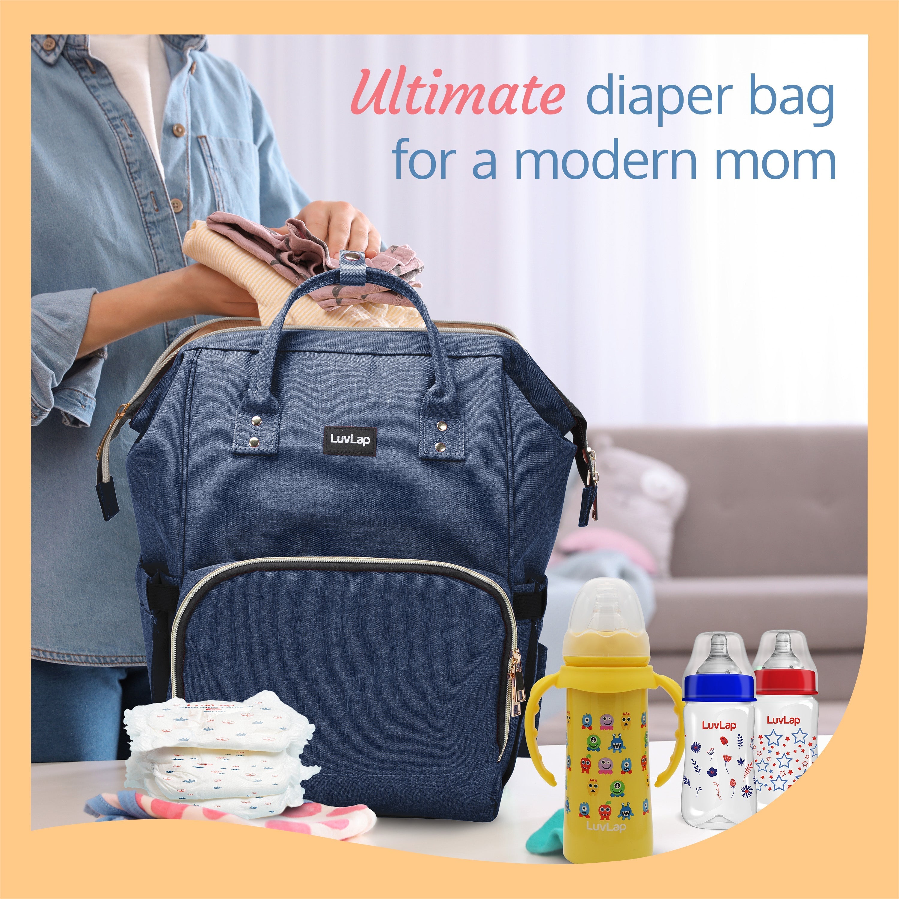 Oxford Blue Baby Diaper Bag Mothers Bag Mom Bag Baby Bag at Rs 583/bag in  Faridabad