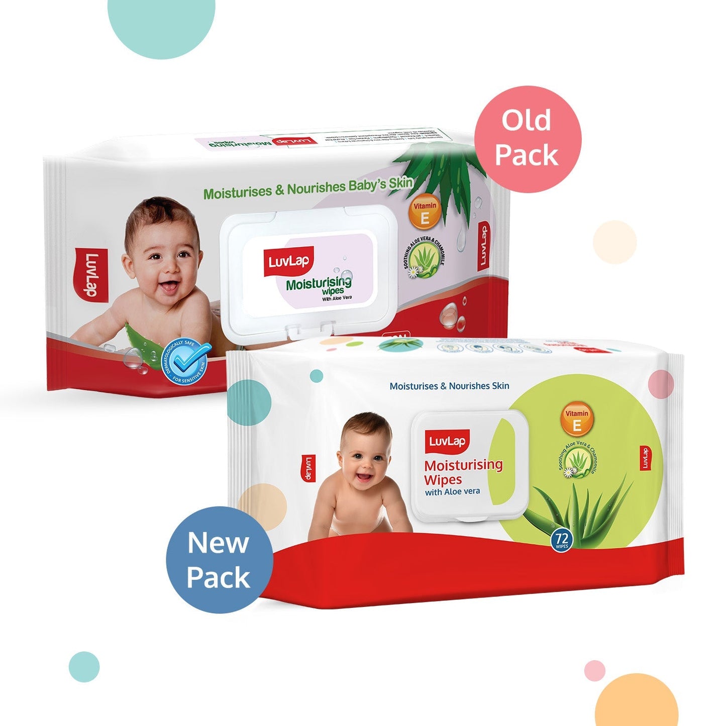 Aloe Vera Baby Wipes With Lid, 72 Pcs