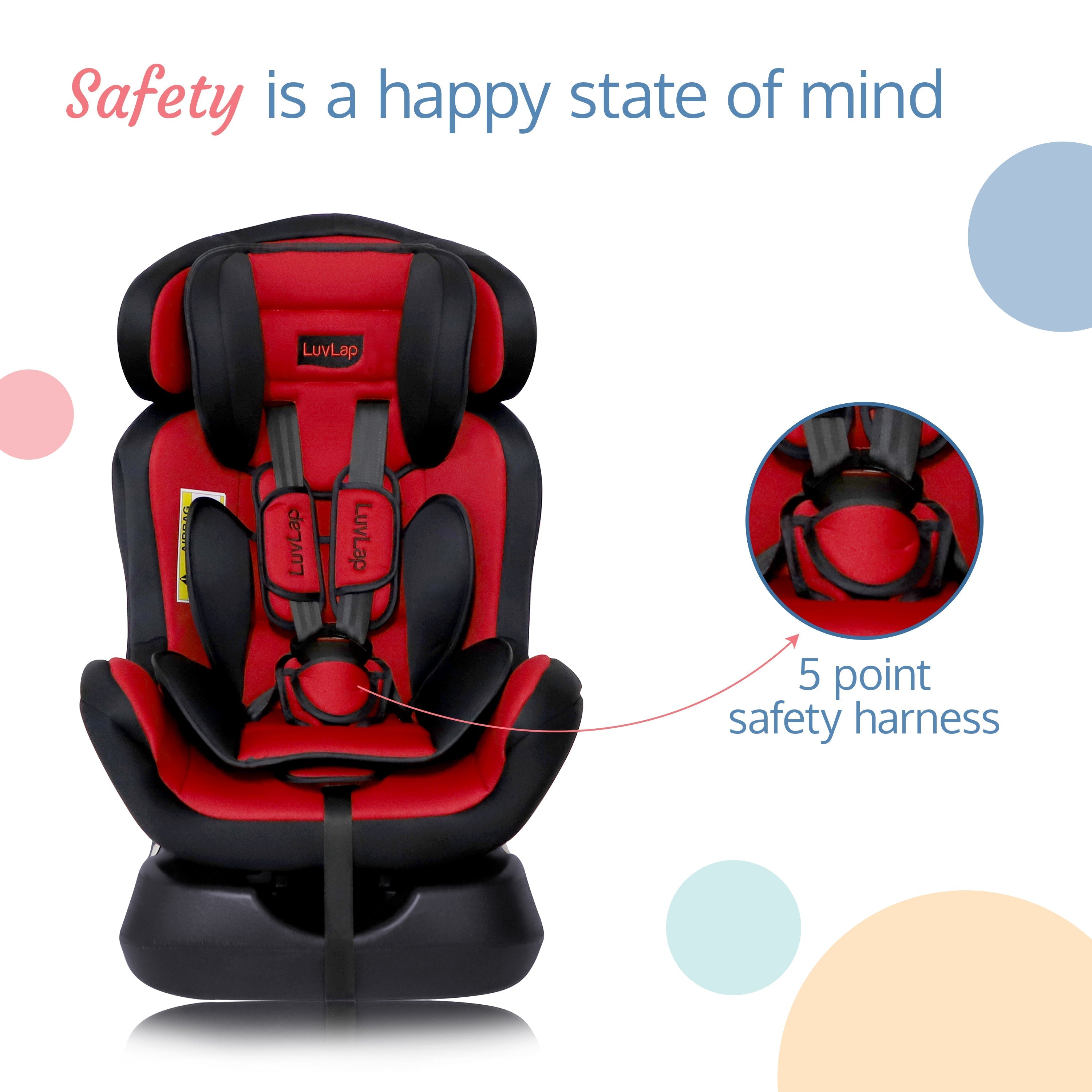 Luvlap Galaxy Convertible Car Seat for Baby Kids from 0 Months to 7 Years Red Luvlap Store