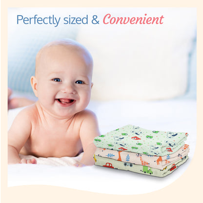 Premium Baby Washcloths, 7 Pcs, Giraffe Print