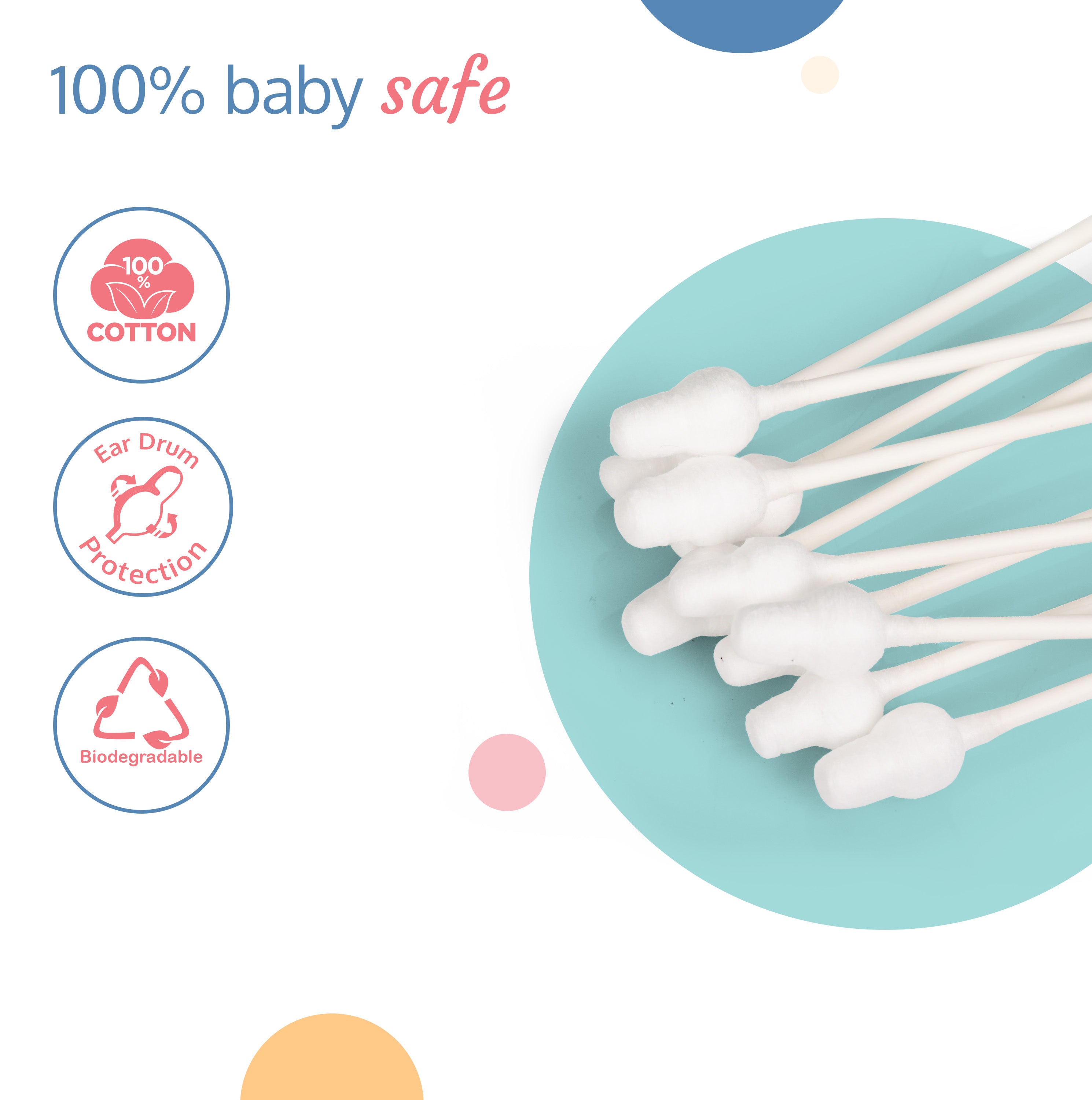 LuvLap Baby Comfy Safety Tip Cotton Buds with Ear Cleaning