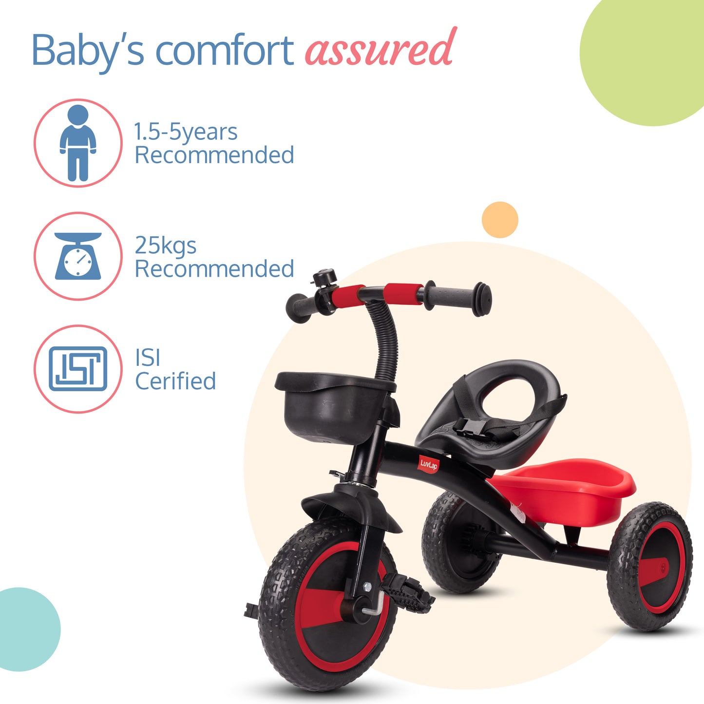 Joy Baby Cycle/Tricycle for Kids - Red