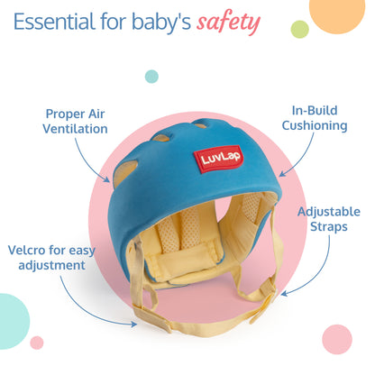 LuvLap Baby Safety Helmet - Essential Safety Gear for 6+ Months to 3 Years | Toddler Head Protector - Sky Blue