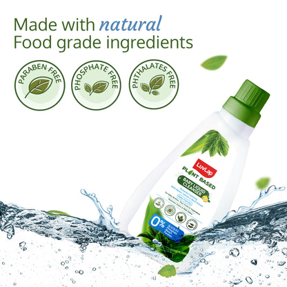 Plant Based Liquid Cleanser, 500ml, With Neem, Lemon & Basil, For Feeding Accessories, Toys, Fruits & Vegetables, 100% Food Grade, Free From Bleach & SLS