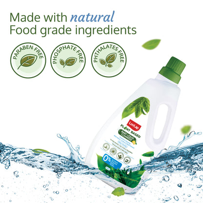 Plant Based Liquid Cleanser, 1000ml, With Neem, Lemon & Basil, For Feeding Accessories, Toys, Fruits & Vegetables, 100% Food Grade, Free From Bleach & SLS