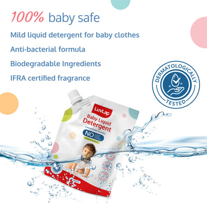 Baby Laundry Detergent Refill pack- 500ml, pH Balanced Dermatologically tested formula, No harsh chemicals, Safe for mommy's hands & baby's skin, Anti Bacterial, Enriched in Aloe Vera