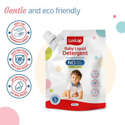 Baby Laundry Detergent Refill pack- 500ml, pH Balanced Dermatologically tested formula, No harsh chemicals, Safe for mommy's hands & baby's skin, Anti Bacterial, Enriched in Aloe Vera