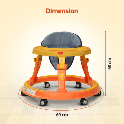 Elegant 360° Baby Walker 9+ Months | 3 Level Height Adjustment Walker/Advanced Baby Activity Walker, Yellow