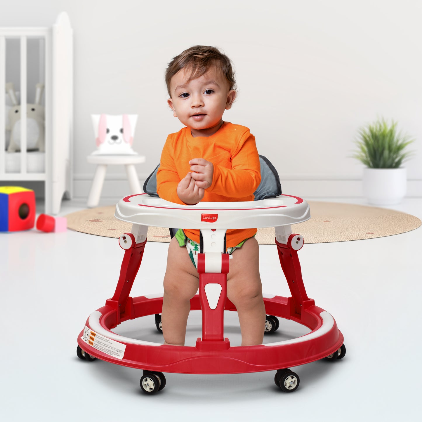 Elegant 360° Baby Walker 9+ Months | 3 Level Height Adjustment Walker/Advanced Baby Activity Walker, Raspberry