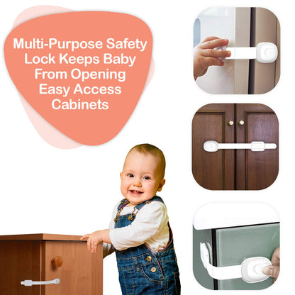 Baby Safety Lock & Door Stopper Combo Pack,7Pcs (6 pcs Safety Lock, One Pc Door Stopper)