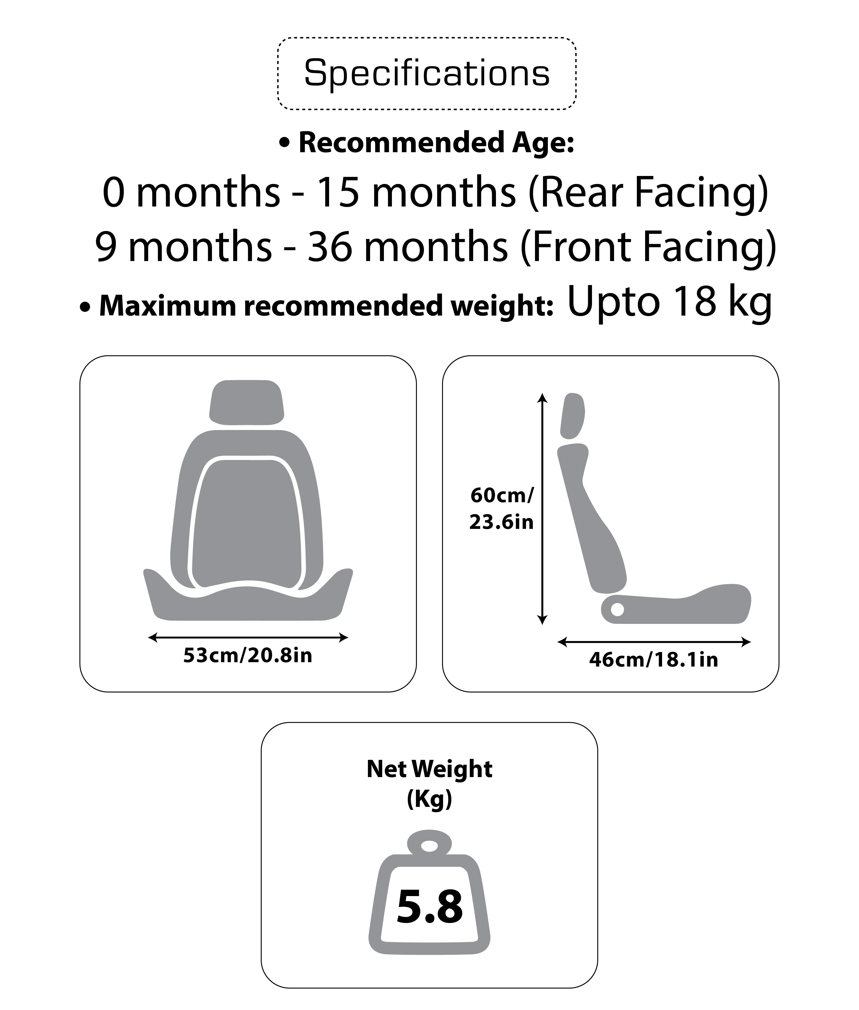 Front facing car seat weight best sale