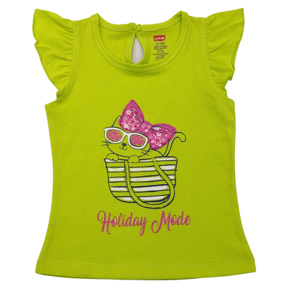 Half Sleeve Girls Top Pack Of 5, L Size