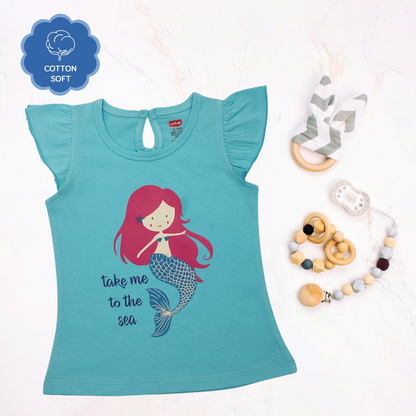 Half Sleeve Girls Top Pack Of 5, L Size