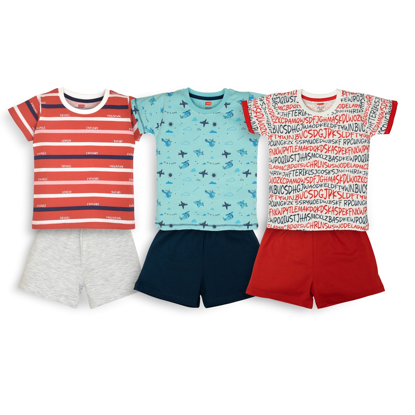 LuvLap Boys Cotton H/S T-Shirt Co-Ord Set