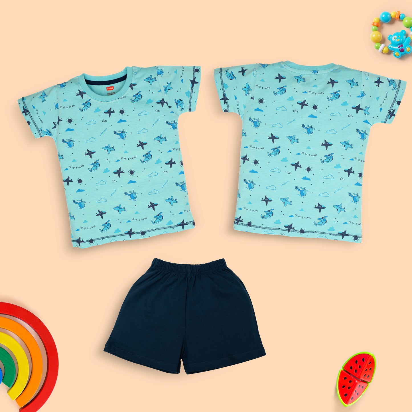 LuvLap Boys Cotton H/S T-Shirt Co-Ord Set