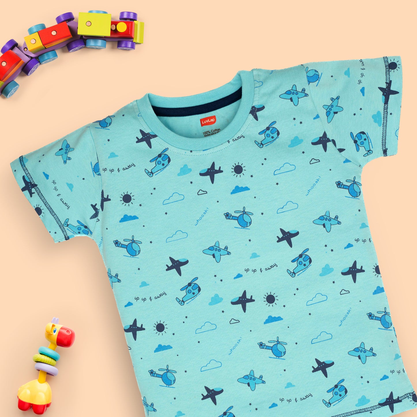 LuvLap Boys Cotton H/S T-Shirt Co-Ord Set