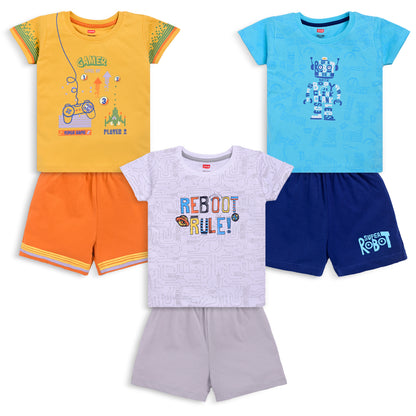 LuvLap Boys Cotton H/S T-Shirt Co-Ord Set