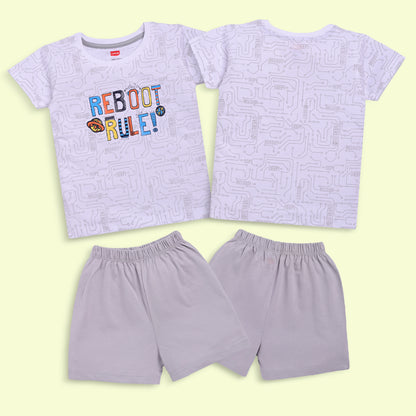 LuvLap Boys Cotton H/S T-Shirt Co-Ord Set