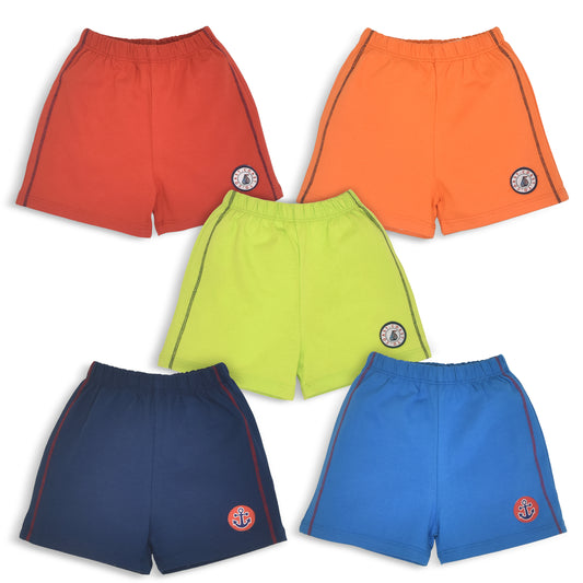 LuvLap Baby Boys & Baby Girls Pack Of 5 Regular Shorts 100% Cotton