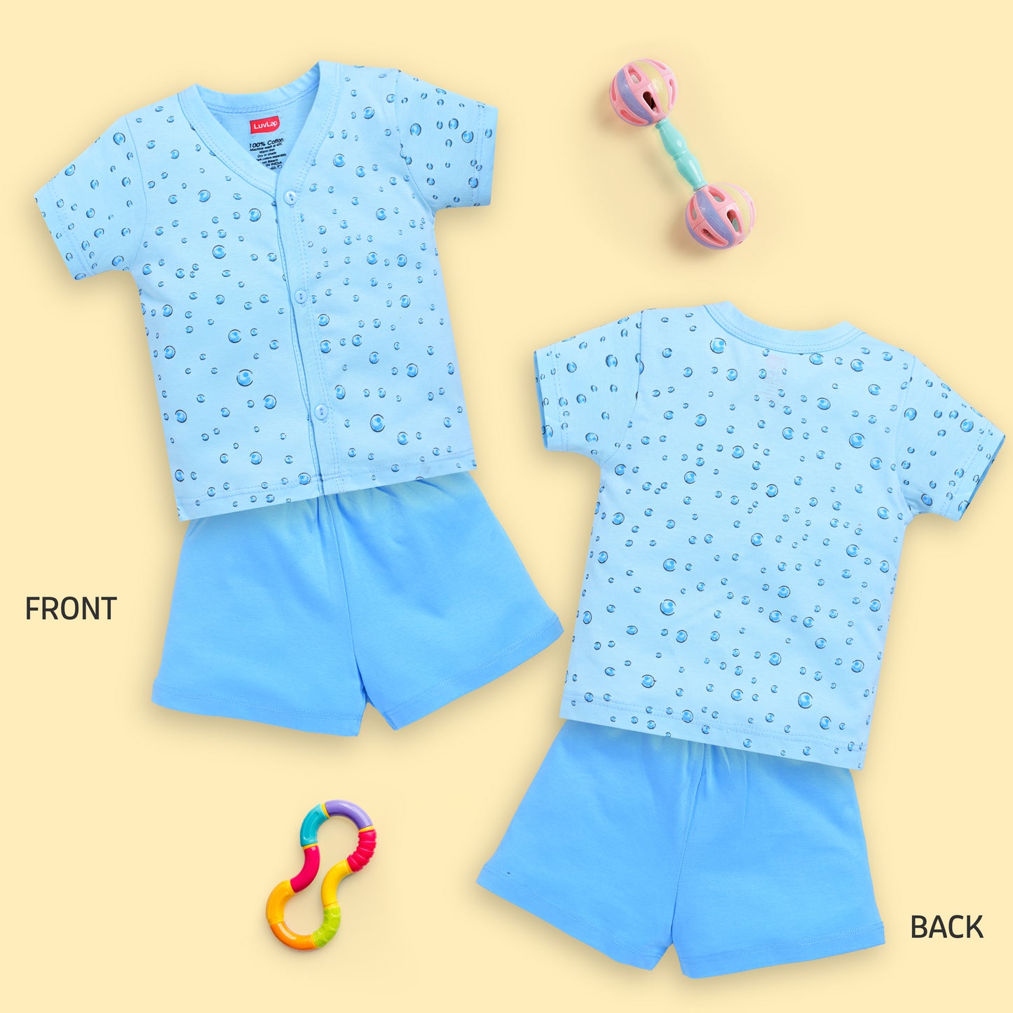 Baby Boys & Girls Regular Fit 100% Cotton Half Sleeve Jhabla & Shorts Sets Pack Of 3