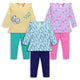 Baby Girls 100% Cotton Full Sleeve Girls Top & Pyjama CoSets Pack Of 3, Baby Pink, Mango & Mint