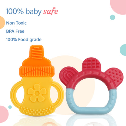 Baby Silicone Teether (Orange & Yellow)