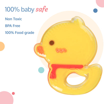 Silicone Teether, Yellow Duck Design, 3m+, BPA Free (Yellow)