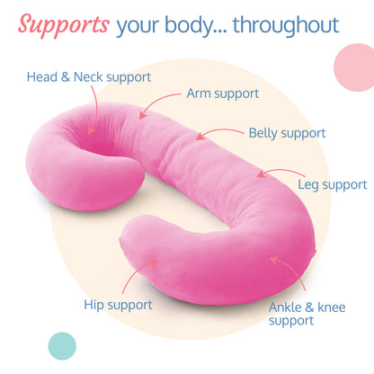 C - Shaped Pregnancy Pillow - Deep Pink