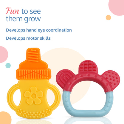 Baby Silicone Teether (Orange & Yellow)