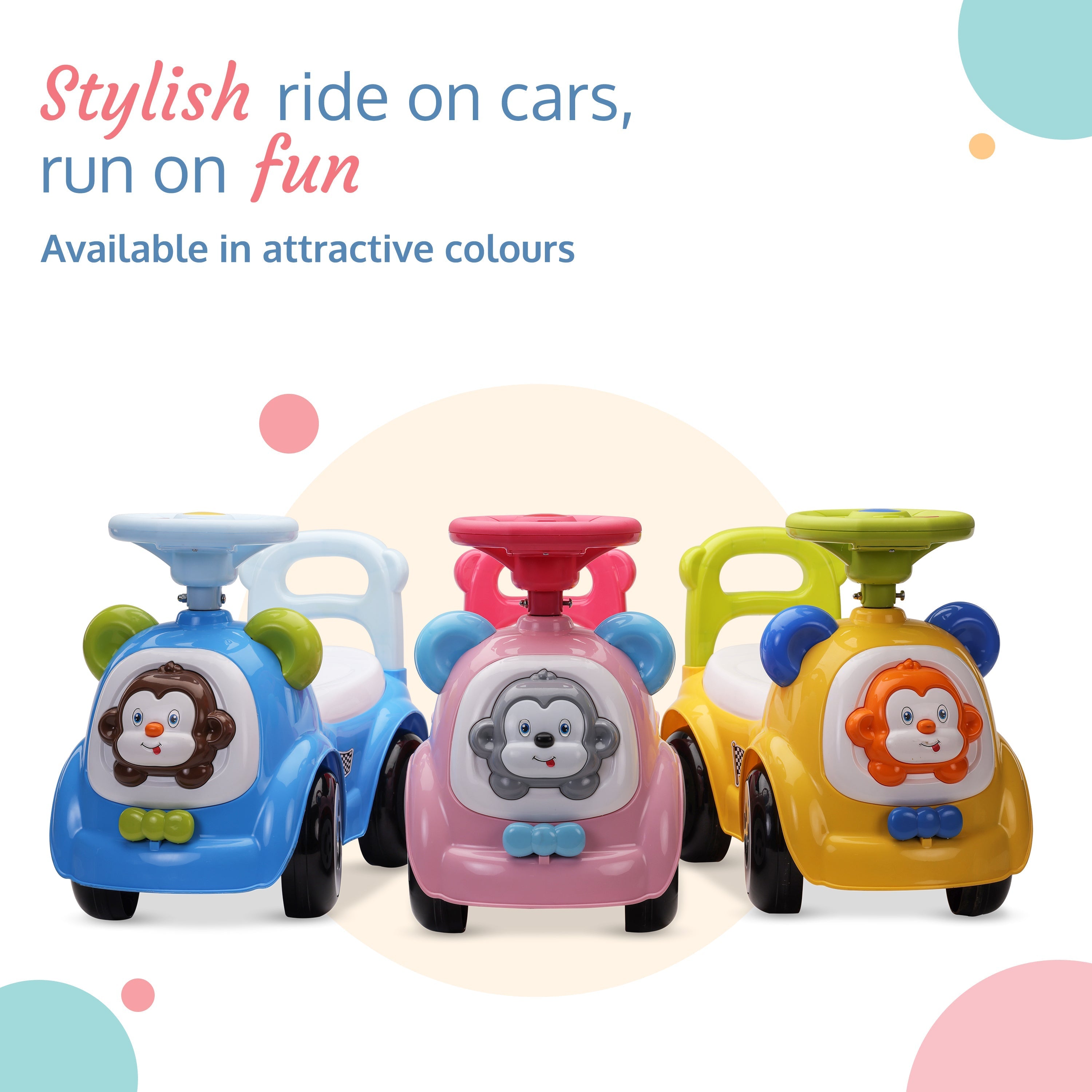 LuvLap Sunny Ride on Car for kids with Music Horn steering Push Car for baby with Backrest Safety guard Under Seat Storage Big Wheels Ride on for kids 1