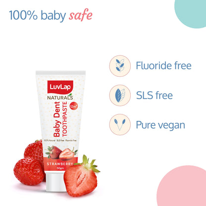 Naturals Baby Dent 100% Natural Toothpaste for Kids, Strawberry Flavour, 50g