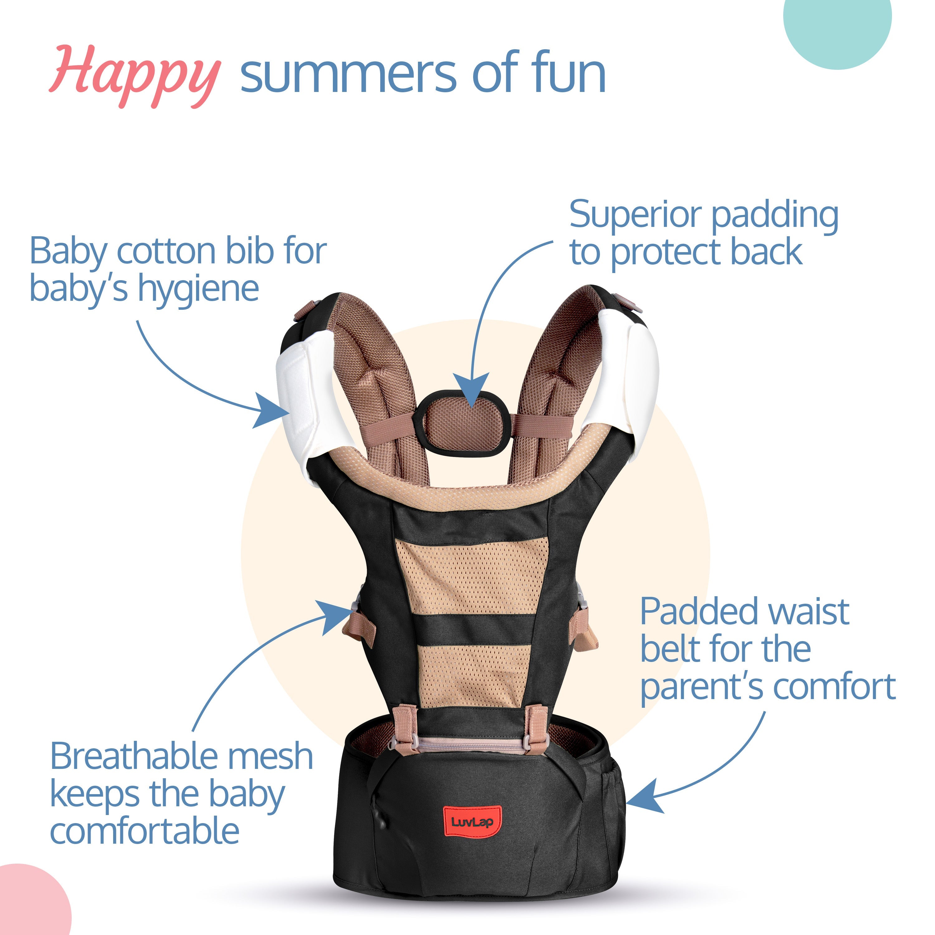 Buy Royal Hip Seat Baby Carrier Black Online at Best Price Luvlap Store