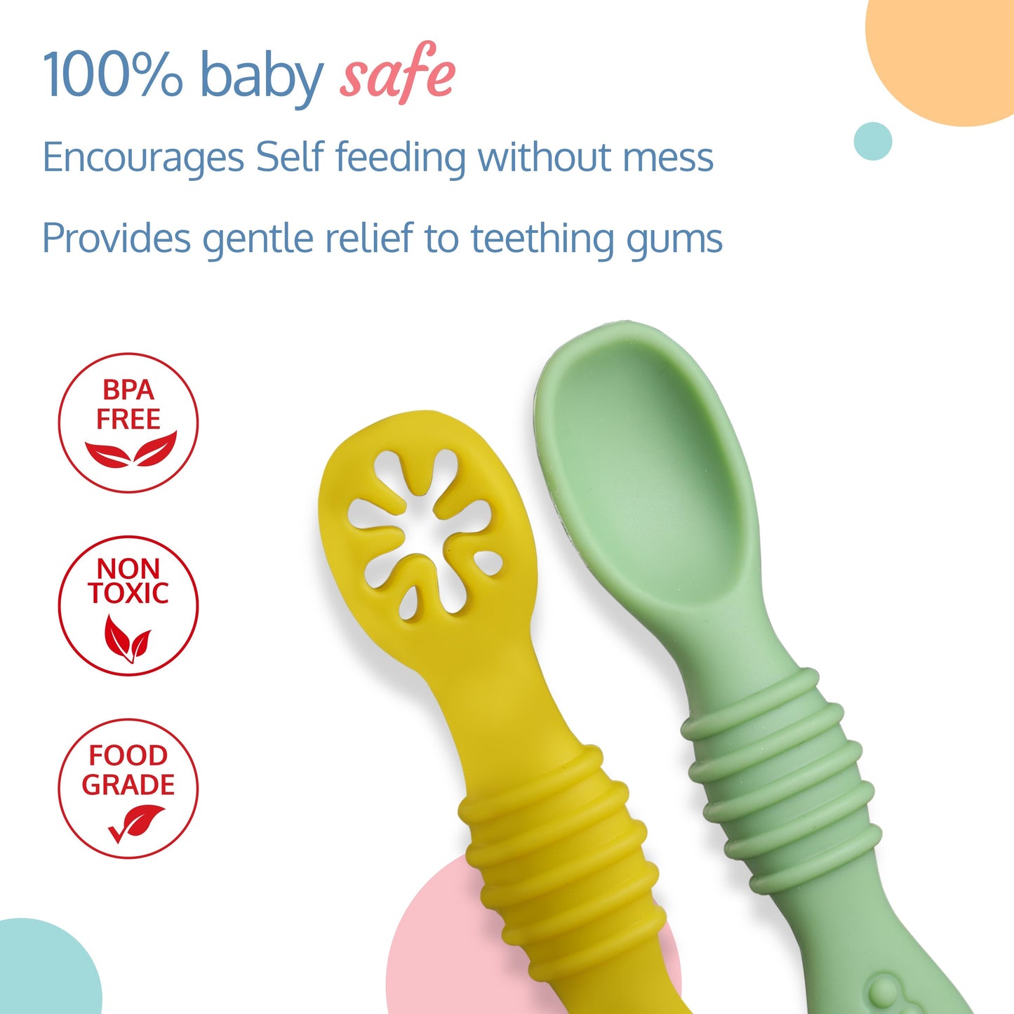 Baby - Led Weaning Silicone Spoons, Set Of 2