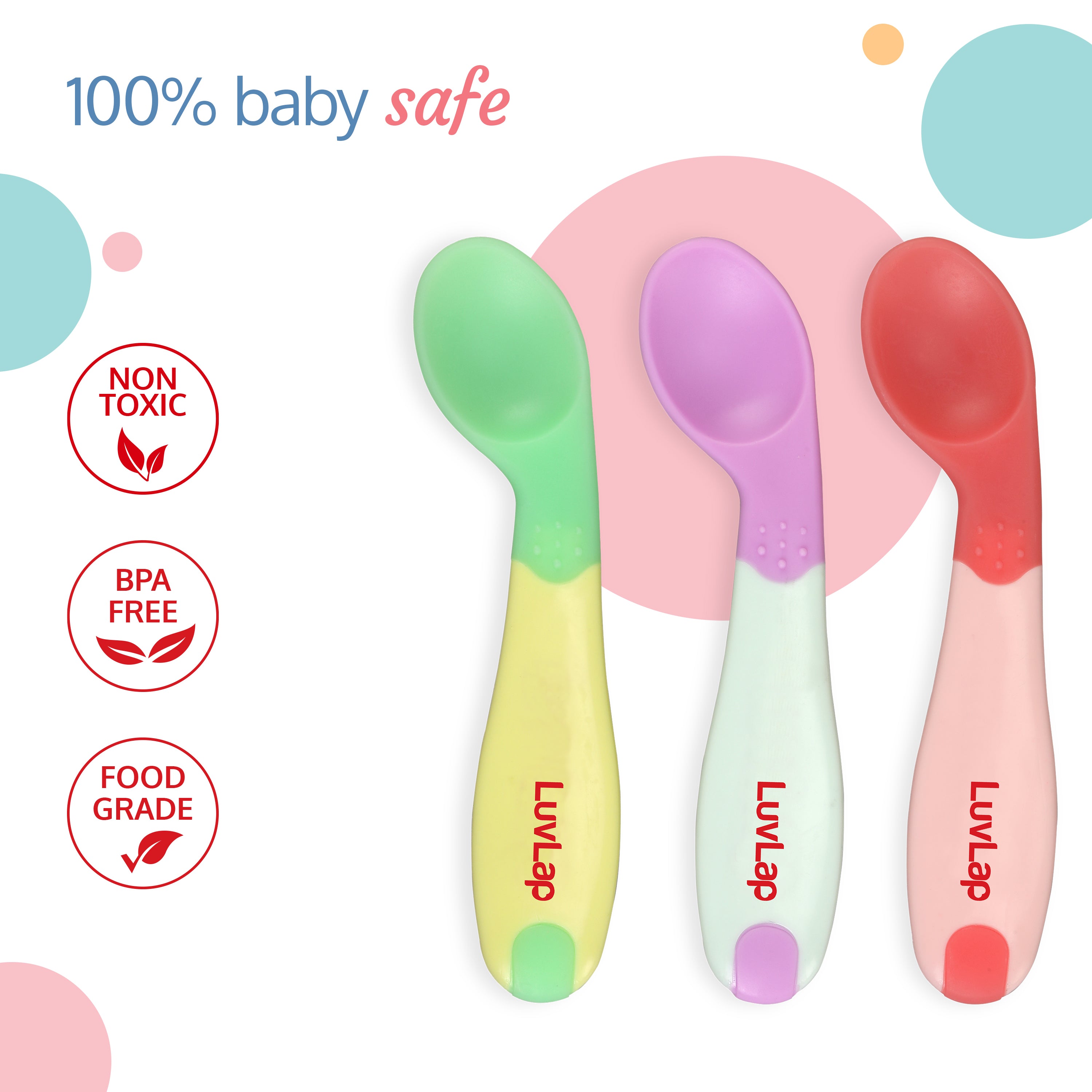 Heat Sensing Baby Spoon Set of 3 BPA Free Baby Weaning Spoon