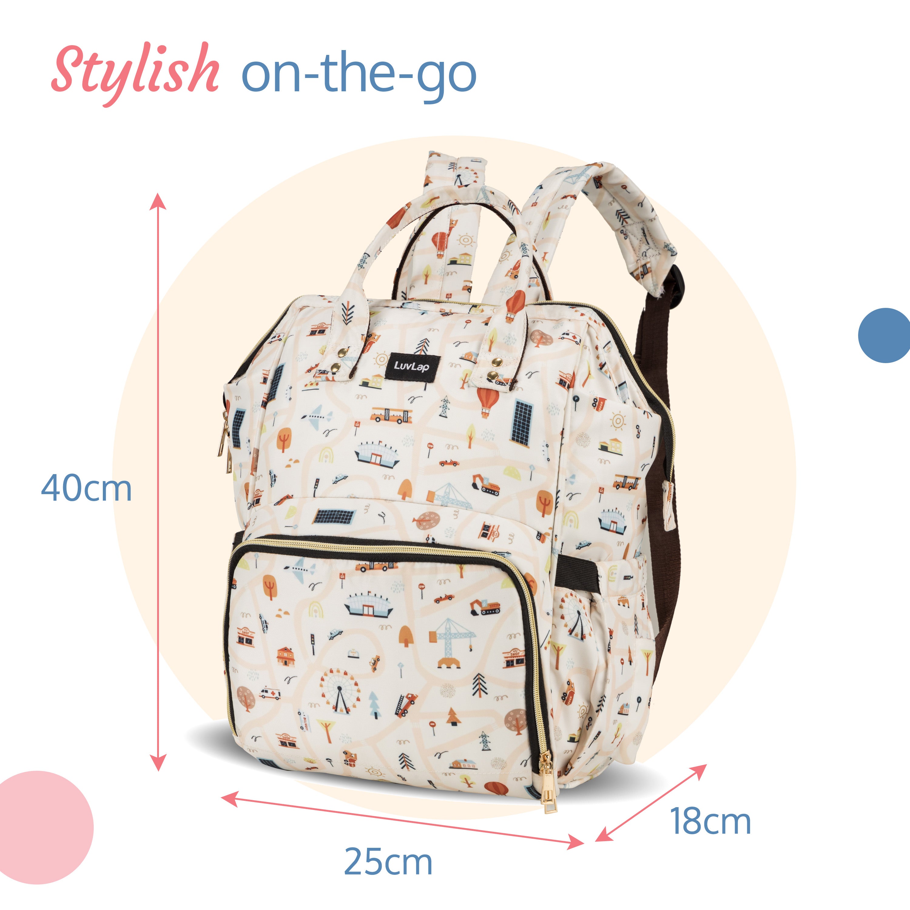 Multifunctional Waterproof Diaper Bag Off White Luvlap Store