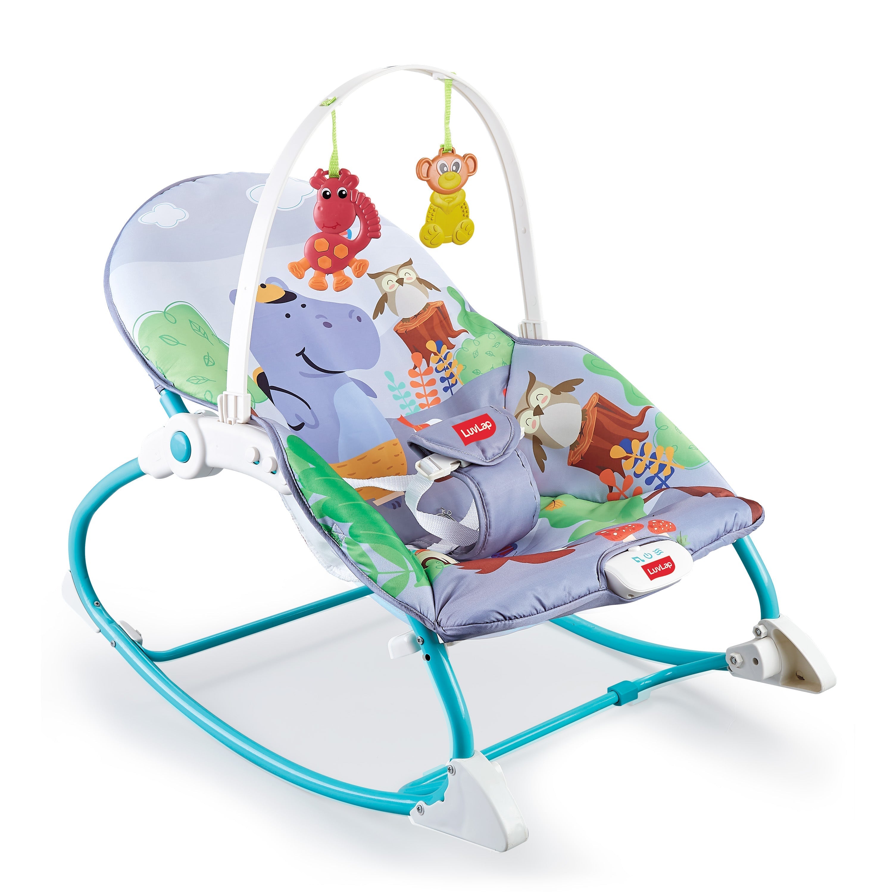 Happy Jungle Newborn to Toddler Portable Rocker Cum Bouncer Multicolo Luvlap Store