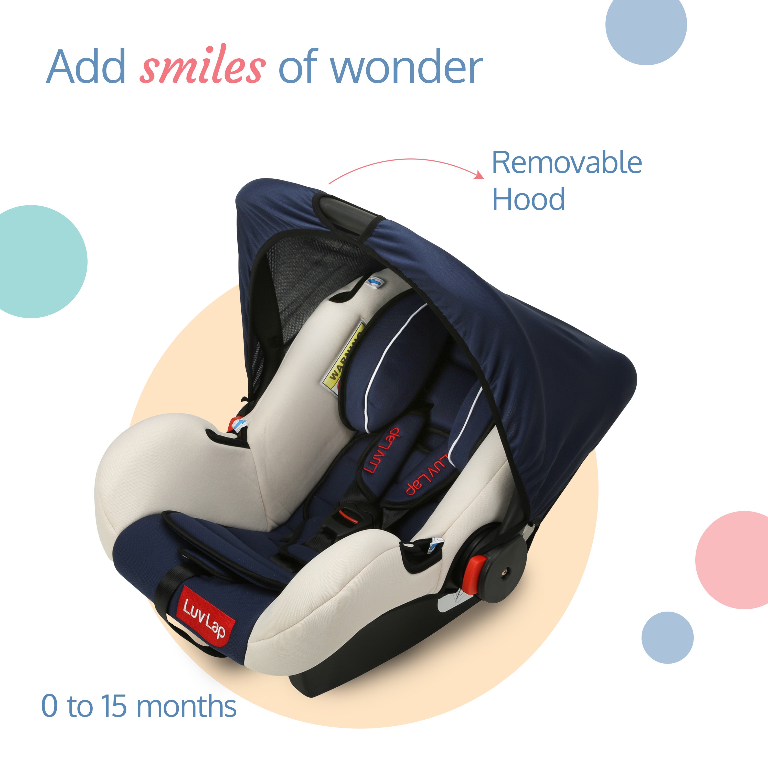 Buy Infant Baby Car Seat cum Carry Cot Blue Online Luvlap Store