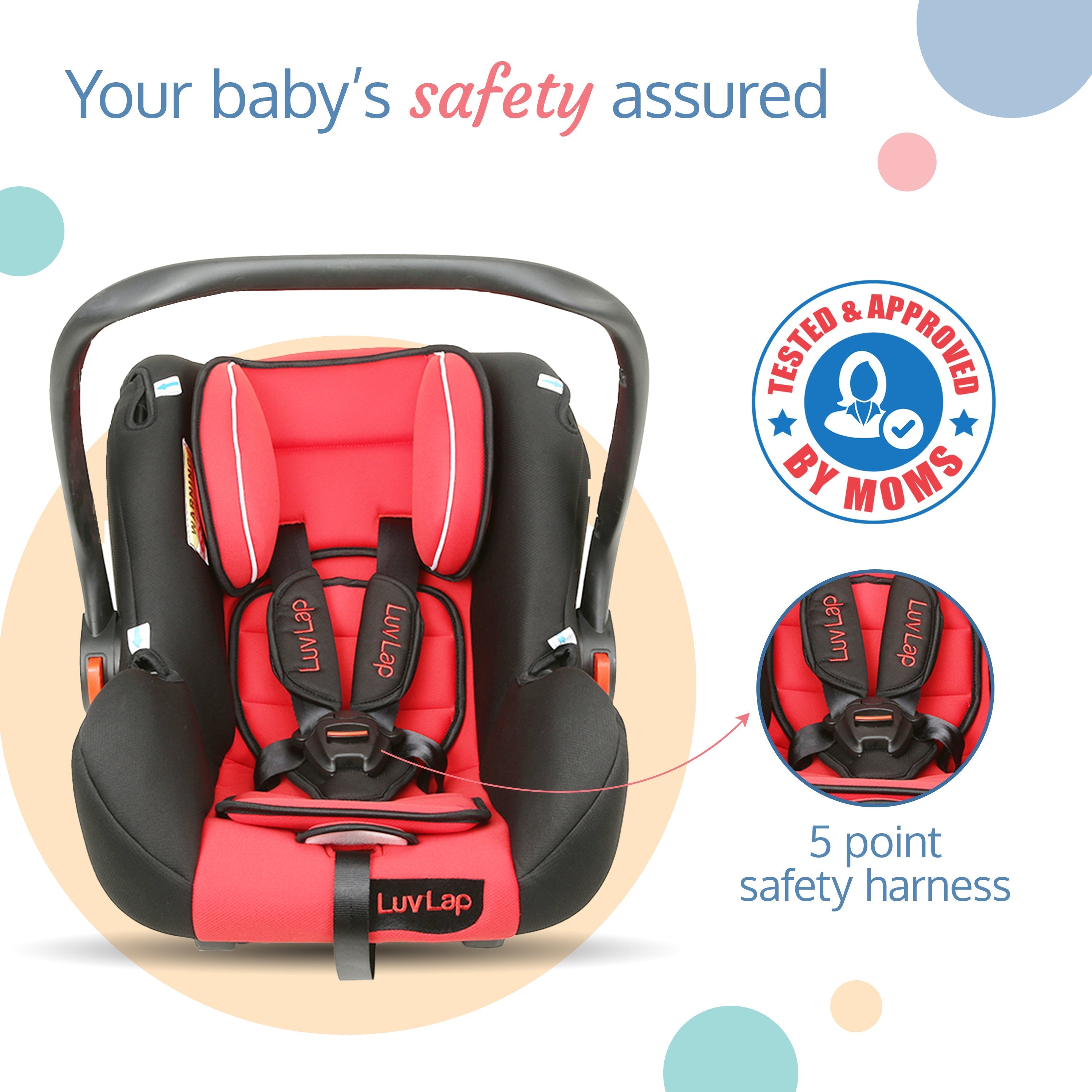 Buy Infant Baby Car Seat cum Carry Cot Red Online Luvlap Store